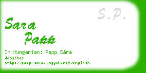 sara papp business card