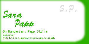 sara papp business card